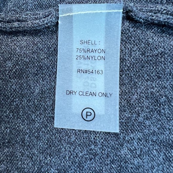 Calvin Klein Dress Womens Medium Gray Sheath Faux Wrap V-Neck‎ Knit Long Sleeve - Picture 11 of 11